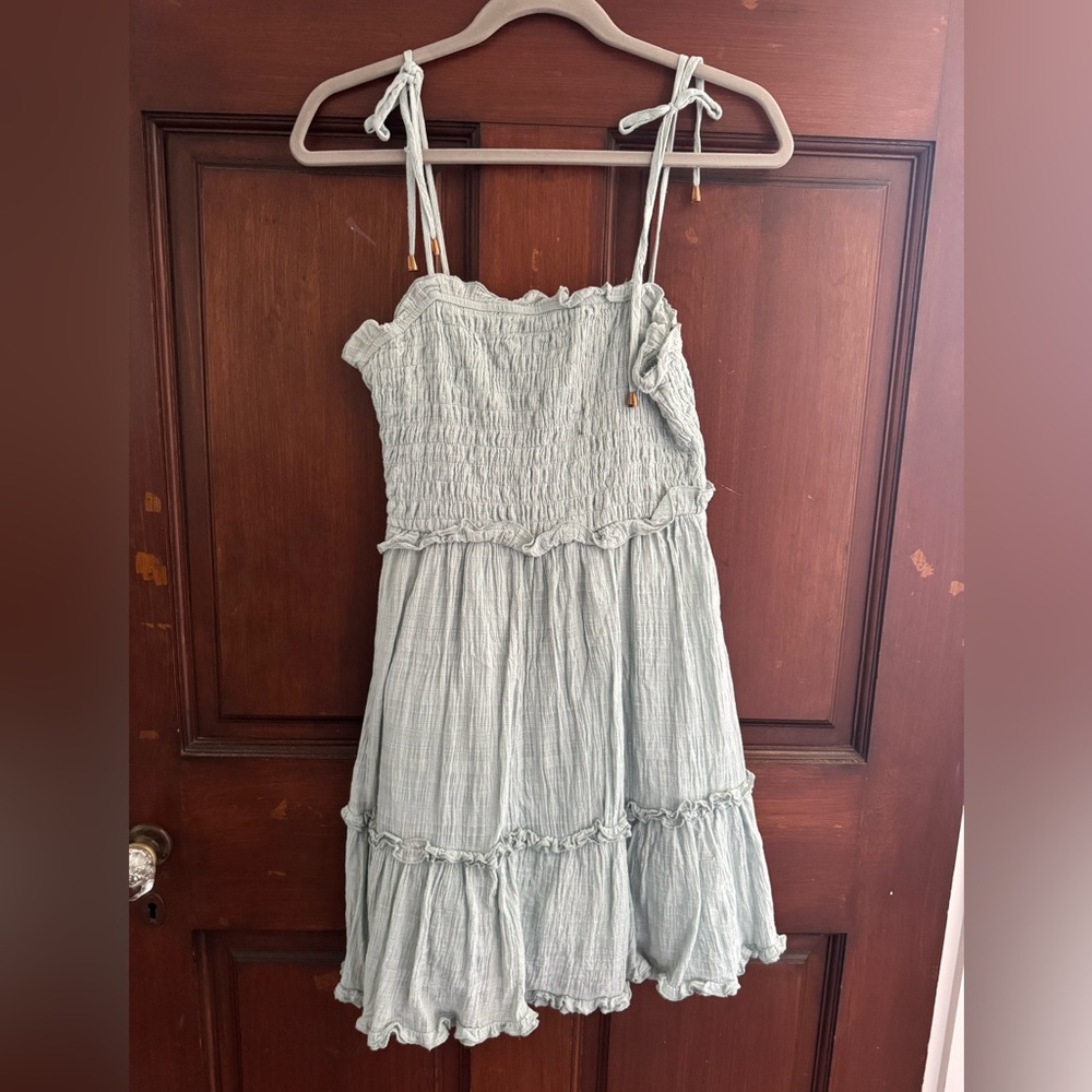 Green Smocked Tiered Sundress